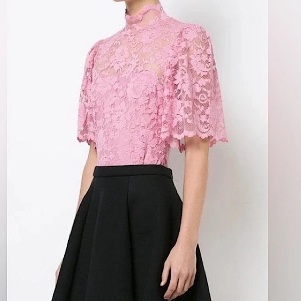 Ganni Lace BodySuit in pink Sz 38/ Sz M - Picture 2 of 10